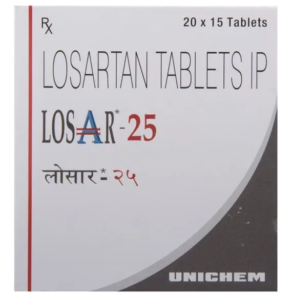 losar 25mg tablet 15's